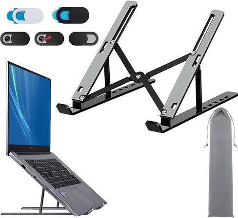 Laptop Stand, Full Flat Silicone Anti-Slip Office Laptop Stand for Desk Adjustable Portable Laptop Holder for 10-15.6" All Laptops in Saudi Arabia