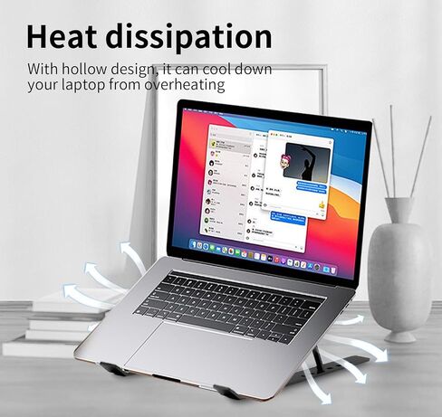 Laptop Stand, Full Flat Silicone Anti-Slip Office Laptop Stand for Desk Adjustable Portable Laptop Holder for 10-15.6" All Laptops in Saudi Arabia