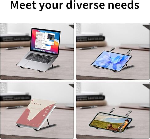 Laptop Stand, Full Flat Silicone Anti-Slip Office Laptop Stand for Desk Adjustable Portable Laptop Holder for 10-15.6" All Laptops in Saudi Arabia
