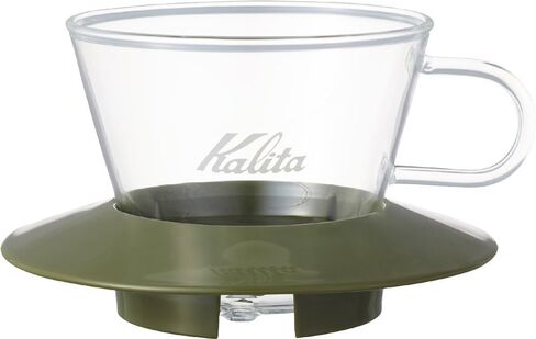 カリタ(Kalita) Karita WDG-155#05064 Wave Series Glass Coffee Dripper for 1-2 People, Army Green in Saudi Arabia