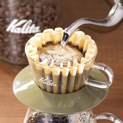 カリタ(Kalita) Karita WDG-155#05064 Wave Series Glass Coffee Dripper for 1-2 People, Army Green in Saudi Arabia