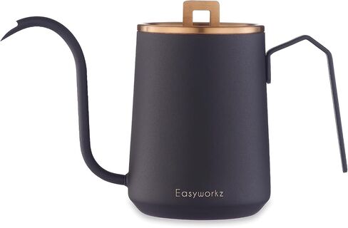Easyworkz Gooseneck Pour Over Coffee Kettle 20 oz Stainless Steel Hand Drip Coffee Pot With Long Narrow Spout, Matte Black in Saudi Arabia