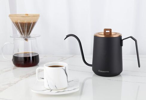 Easyworkz Gooseneck Pour Over Coffee Kettle 20 oz Stainless Steel Hand Drip Coffee Pot With Long Narrow Spout, Matte Black in Saudi Arabia