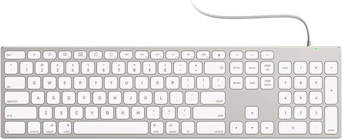 All-Aluminum Wired Mac Keyboard with USB-A/USB-C 2-in-1 Plug-and-Play Cable, Full-Size Numeric Keypad, Metal Unibody Design, Stick-On Risers, Compatible with Apple iMac, Mac mini and MacBook in Saudi Arabia