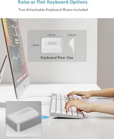 All-Aluminum Wired Mac Keyboard with USB-A/USB-C 2-in-1 Plug-and-Play Cable, Full-Size Numeric Keypad, Metal Unibody Design, Stick-On Risers, Compatible with Apple iMac, Mac mini and MacBook in Saudi Arabia