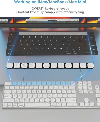 All-Aluminum Wired Mac Keyboard with USB-A/USB-C 2-in-1 Plug-and-Play Cable, Full-Size Numeric Keypad, Metal Unibody Design, Stick-On Risers, Compatible with Apple iMac, Mac mini and MacBook in Saudi Arabia