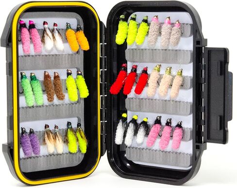 Outdoor Planet Premium Fly Fishing Flies Assortment, 12/24 /48 /66pcs Dry/Wet/Nymph/Streamer Flies, Trout/Bass/Panfish/Salmon Fishing Flies in Saudi Arabia