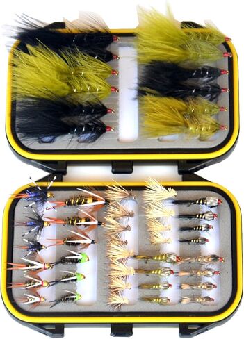Outdoor Planet Premium Fly Fishing Flies Assortment, 12/24 /48 /66pcs Dry/Wet/Nymph/Streamer Flies, Trout/Bass/Panfish/Salmon Fishing Flies in Saudi Arabia