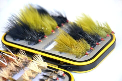 Outdoor Planet Premium Fly Fishing Flies Assortment, 12/24 /48 /66pcs Dry/Wet/Nymph/Streamer Flies, Trout/Bass/Panfish/Salmon Fishing Flies in Saudi Arabia