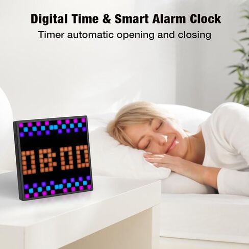 Buyya LED Pixel Art Display - 16x16 Smart Clock RGB Pixel Matrix Panel DIY Graffiti Animations Patterns Text Programmable LED Sign for Living Room Bedroom Game Room, for Kids Adults in Saudi Arabia