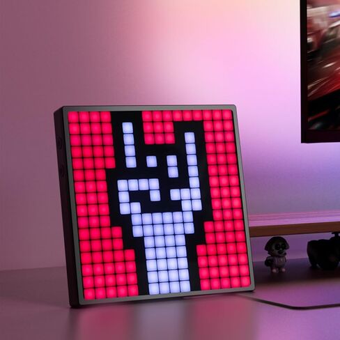 Buyya LED Pixel Art Display - 16x16 Smart Clock RGB Pixel Matrix Panel DIY Graffiti Animations Patterns Text Programmable LED Sign for Living Room Bedroom Game Room, for Kids Adults in Saudi Arabia