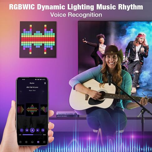 Buyya LED Pixel Art Display - 16x16 Smart Clock RGB Pixel Matrix Panel DIY Graffiti Animations Patterns Text Programmable LED Sign for Living Room Bedroom Game Room, for Kids Adults in Saudi Arabia