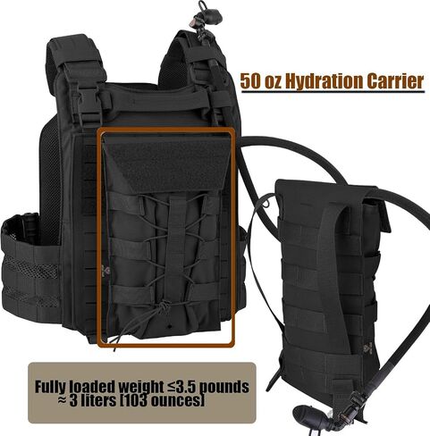 حزمة الترطيب التكتيكية PETAC GEAR سعة 1.5 لتر / 3 لتر، حقيبة حامل مولي لحقيبة الظهر المائية سعة 50 أونصة / 100 أونصة. in Kuwait