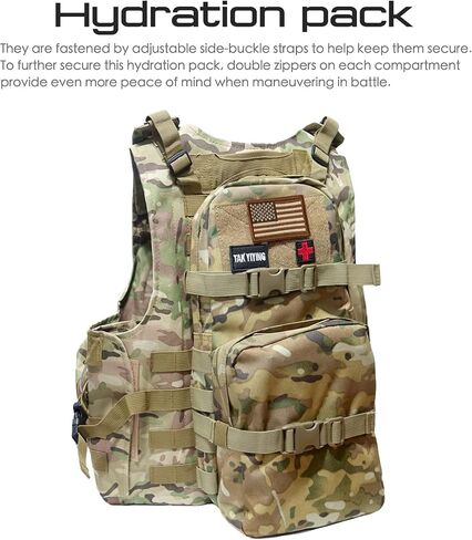 LIVANS Tactical Hydration Pack Molle Hydration Carrier Military Hydration Pouch 3L Water Bladder Holder for Tactical Backpack Plate Carrier(Bladder Not Included) in Saudi Arabia
