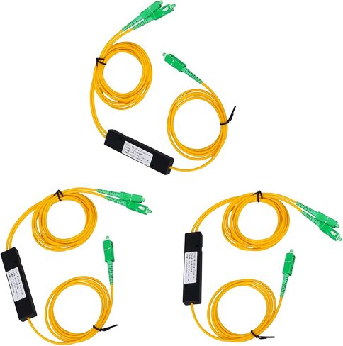 SC APC 1X2 مقسم ألياف ضوئية أحادي الوضع SC/APC 1:2 مقسم ضفيرة ألياف بصرية لنظام الاتصالات الضوئية بالألياف مقسم صندوق مدبب، 3 قطع in Kuwait