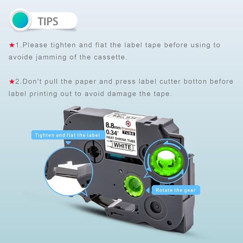 5-Pack Heat Shrink Tube Compatible for Brother Heat Shrink Label Tape HSe-231 HSe231 HS-231 HS231 11.7mm 0.46",HSe Label Tape Use in PT-E300 PT-H300 PT-E500 PT-E550W PT-P750WVP,Black on White in Saudi Arabia