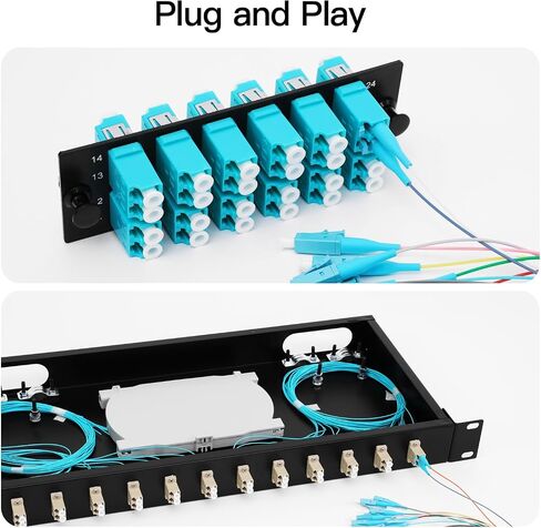 GESD 4 Pack LC-OM3 12 Pigtail 12 Strand Multimode OM3/OM4 50/125 LC-UPC Fiber Pigtail, 1.5 Meter 4 Pcs in Kuwait