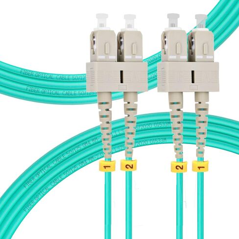 FLYPROFiber- SC إلى SC OM3 كابل تصحيح الألياف متعدد الأوضاع 1M/3ft | MMF متعدد الأوضاع، مزدوج 50/125um، 10G/40G، خيارات طول سلك كابل الألياف الضوئية: 1m-50m، LSZH in Kuwait