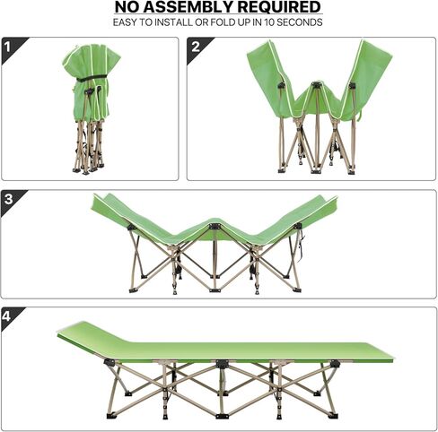 MoNiBloom Folding Sleeping Cot for Adults, Easy to Set Up Portable & Lightweight Camping Cot for Outdoor Camping, Lounging and Elevated Napping, Support 360 lbs, Pink in Kuwait