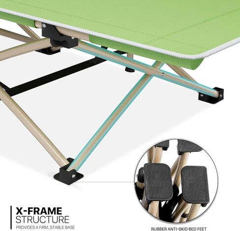 MoNiBloom Folding Sleeping Cot for Adults, Easy to Set Up Portable & Lightweight Camping Cot for Outdoor Camping, Lounging and Elevated Napping, Support 360 lbs, Pink in Kuwait