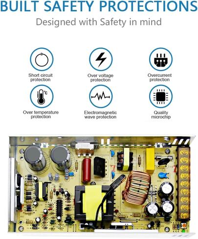 SHNITPWR 24V Power Supply 10A 240W AC DC Adapter, DC 24 Volt 10 Amp Switching Power Converter Transformer LED Driver 110V / 220V AC in for LED Light Strip 3D Printer CCTV Security System LCD Monitor in Kuwait