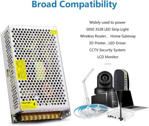 SHNITPWR 24V Power Supply 10A 240W AC DC Adapter, DC 24 Volt 10 Amp Switching Power Converter Transformer LED Driver 110V / 220V AC in for LED Light Strip 3D Printer CCTV Security System LCD Monitor in Kuwait