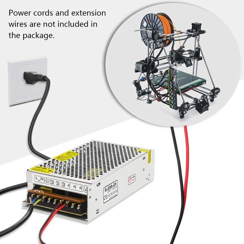 SHNITPWR 24V Power Supply 10A 240W AC DC Adapter, DC 24 Volt 10 Amp Switching Power Converter Transformer LED Driver 110V / 220V AC in for LED Light Strip 3D Printer CCTV Security System LCD Monitor in Kuwait