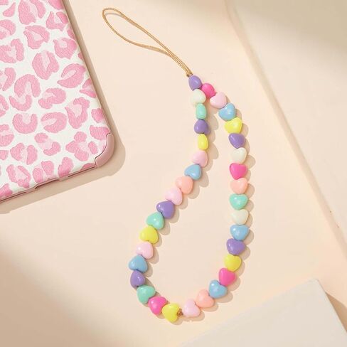 Phone Charm Cute Strap Lanyard Beads Pearl Bracelet Cell Phone Chain Wristlet in Saudi Arabia