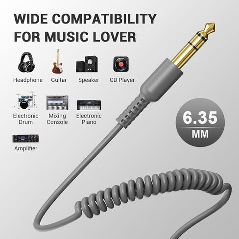OneOdio 6.35mm 1/4 to 3.5mm 1/8inch 9.8ft Cable for Pro 10/30/50, Stereo Cable for DJ Turn Table, E-Drum, Keyboard, Electric Guitar, Bass AMP, Mixer, Equalizer in Saudi Arabia