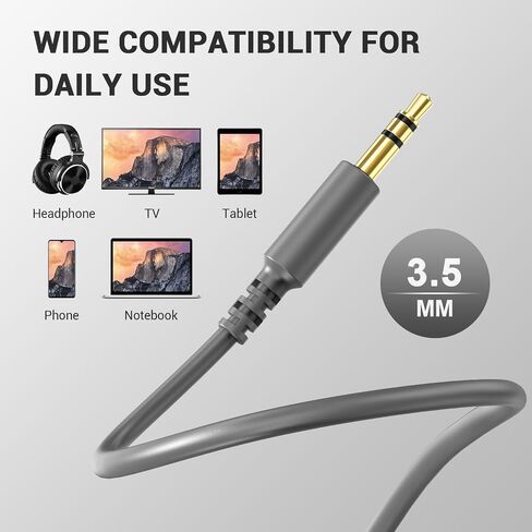 OneOdio 6.35mm 1/4 to 3.5mm 1/8inch 9.8ft Cable for Pro 10/30/50, Stereo Cable for DJ Turn Table, E-Drum, Keyboard, Electric Guitar, Bass AMP, Mixer, Equalizer in Saudi Arabia