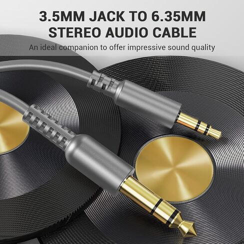 OneOdio 6.35mm 1/4 to 3.5mm 1/8inch 9.8ft Cable for Pro 10/30/50, Stereo Cable for DJ Turn Table, E-Drum, Keyboard, Electric Guitar, Bass AMP, Mixer, Equalizer in Saudi Arabia