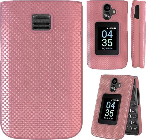 Ailiber for TCL Flip 3 Phone Case, TCL Flip 3 T435W Cell Phone Case, with Screen Protector, Dual Layer Shockproof Silicone Bumper, Non Slip Back Heavy Duty Rugged Phone Cover-Red in Saudi Arabia