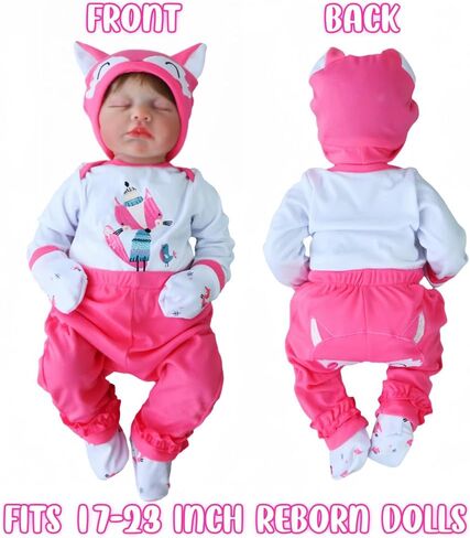 تولد من جديد دمى طفل الملابس بطة صفراء 5 قطعة مجموعة ل 17-22 بوصة الوليد الطفل دمية فتاة و صبي الطفل دمية مجموعة ملابس الزي الملحقات in Kuwait