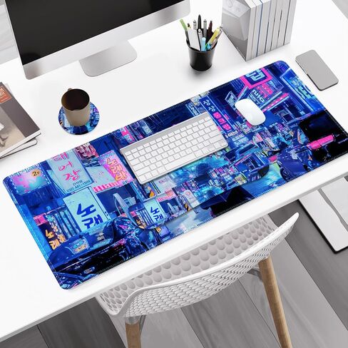 مجموعة لوحة ماوس كبيرة للألعاب، لوحة ماوس ممتدة 4 في 1، وسادة مكتب + وسادة مسند للمعصم للوحة المفاتيح + حصيرة ماوس مع دعم للمعصم + قاعدة، واقي حصيرة مكتب مقاوم للماء للمنزل والمكتب والكمبيوتر المحمول - زهرة ملونة in Kuwait