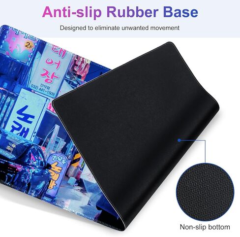 مجموعة لوحة ماوس كبيرة للألعاب، لوحة ماوس ممتدة 4 في 1، وسادة مكتب + وسادة مسند للمعصم للوحة المفاتيح + حصيرة ماوس مع دعم للمعصم + قاعدة، واقي حصيرة مكتب مقاوم للماء للمنزل والمكتب والكمبيوتر المحمول - زهرة ملونة in Kuwait