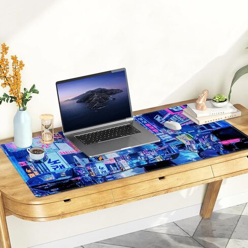 مجموعة لوحة ماوس كبيرة للألعاب، لوحة ماوس ممتدة 4 في 1، وسادة مكتب + وسادة مسند للمعصم للوحة المفاتيح + حصيرة ماوس مع دعم للمعصم + قاعدة، واقي حصيرة مكتب مقاوم للماء للمنزل والمكتب والكمبيوتر المحمول - زهرة ملونة in Kuwait