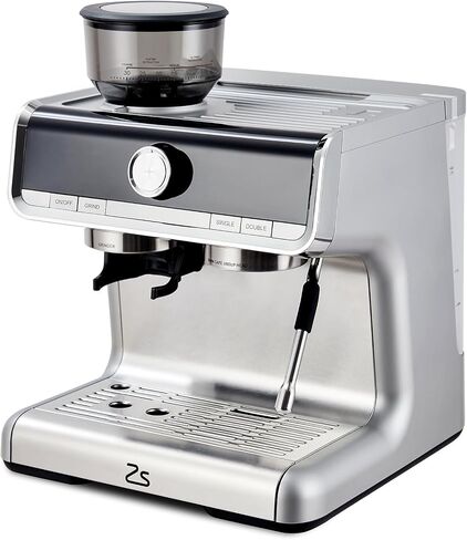 Espresso Machine, 20 Bar Semi-Automatic Espresso Coffee Maker With Grinder, Milk Frother Steamer Wand for Cappuccino, Latte, Macchiato, 95-Ounce Water Tank, PID Temperature Control,Light Gray in Saudi Arabia