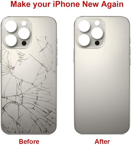 قطعة بديلة للزجاج الخلفي الخلفي من OEM لهاتف iPhone 16 Pro Max مقاس 6.9 بوصة مع مجموعة أدوات إصلاح ولاصق مثبت مسبقًا (تيتانيوم طبيعي) in Kuwait