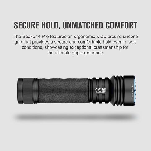 OLIGHT Seeker 4 Pro Rechargeable Flashlights, High Powerful Bright Flashlight 4600 Lumens with USB C Holster, Waterproof for Emergencies, Camping, Searching (Matte Black Cool White) in Saudi Arabia