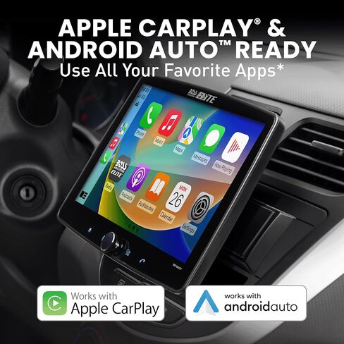 BOSS Audio Systems Elite BE10ACP Car Stereo - Detachable 10.1" Touch Screen Car Stereo Apple CarPlay & Android Auto Head Unit, Single DIN with Double DIN Brackets, Bluetooth, No CD/DVD Player in Saudi Arabia