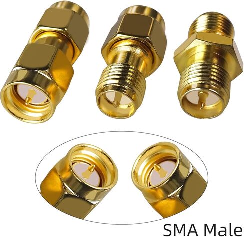 Goupchn SMA طقم محول 6 قطعة SMA ذكر أنثى تمديد محوري موصل مقرنة in Saudi Arabia