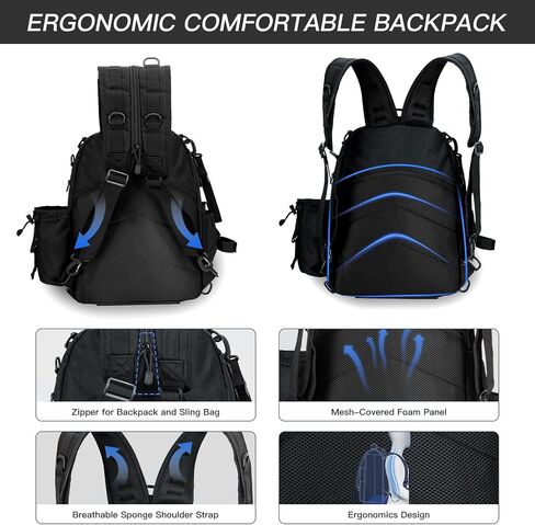 Night Cat Fishing Tackle Backpack: Fly Fishing Sling Bag With Rod Holder Fishing Shoulder Storage Bags in Saudi Arabia