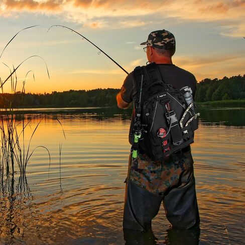 Night Cat Fishing Tackle Backpack: Fly Fishing Sling Bag With Rod Holder Fishing Shoulder Storage Bags in Saudi Arabia