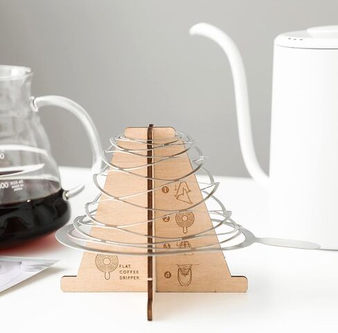 Pour-Over Coffee Dripper - Stainless Steel Coffee Maker with Wooden Stand for 1-4 Cups, Office Home Camping Picnic Travel in Saudi Arabia