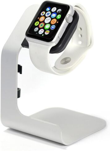 Watch Charger Stand Holder Dock Compatible with Apple Watch Series Ultra2/Ultra/10/9/8/7/6/5/4/3/2/1/SE (49mm/46mm/45mm/44mm/42mm/41mm/40mm/38mm) - Silver Grey in Saudi Arabia