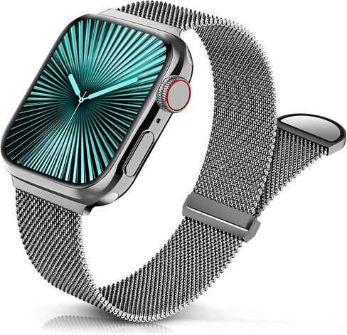 Sunnywoo Milanese Mesh Loop Compatible with Apple Watch Bands 42mm 44mm 45mm 46mm 49mm 38mm 40mm 41mm for Men Women, Stainless Steel Mesh strap for iWatch Ultra 2 Series 10 9 8 7 6 SE 5 4 3 in Saudi Arabia
