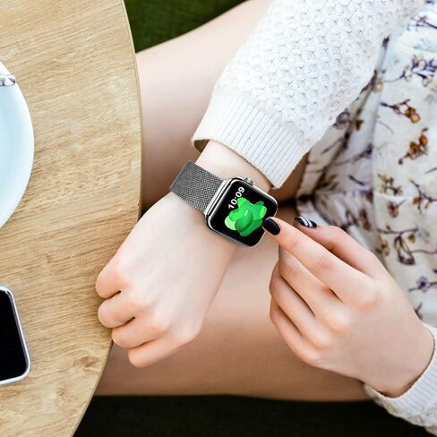 Sunnywoo Milanese Mesh Loop Compatible with Apple Watch Bands 42mm 44mm 45mm 46mm 49mm 38mm 40mm 41mm for Men Women, Stainless Steel Mesh strap for iWatch Ultra 2 Series 10 9 8 7 6 SE 5 4 3 in Saudi Arabia