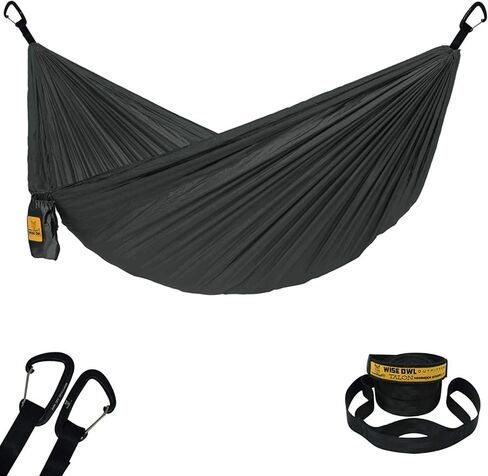 أرجوحة التخييم من Wise Owl Outfitters - أرجوحة خفيفة الوزن ومحمولة مع أشرطة للشجرة - أرجوحة خارجية للشاطئ والمشي لمسافات طويلة وحقائب الظهر والسفر in Kuwait