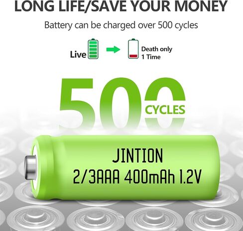 JINTION NIMH 2/3AAA Rechargeable 2/3 AAA Batteries 1.2V 400mAh Rechargeable Battery Batteries Button Top 5 Pack(They are not AAA Size Batteries) in Saudi Arabia