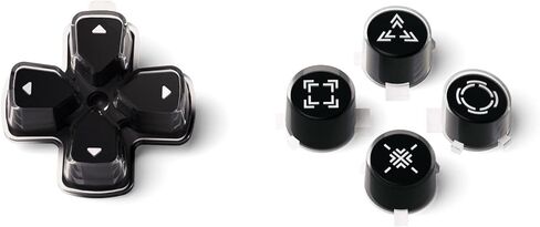 eXtremeRate Replacement Custom Dpad Action Buttons Three-Tone Black & Clear with White Redesigned Symbols D-pad Face Buttons Compatible with ps5 Controller in Saudi Arabia